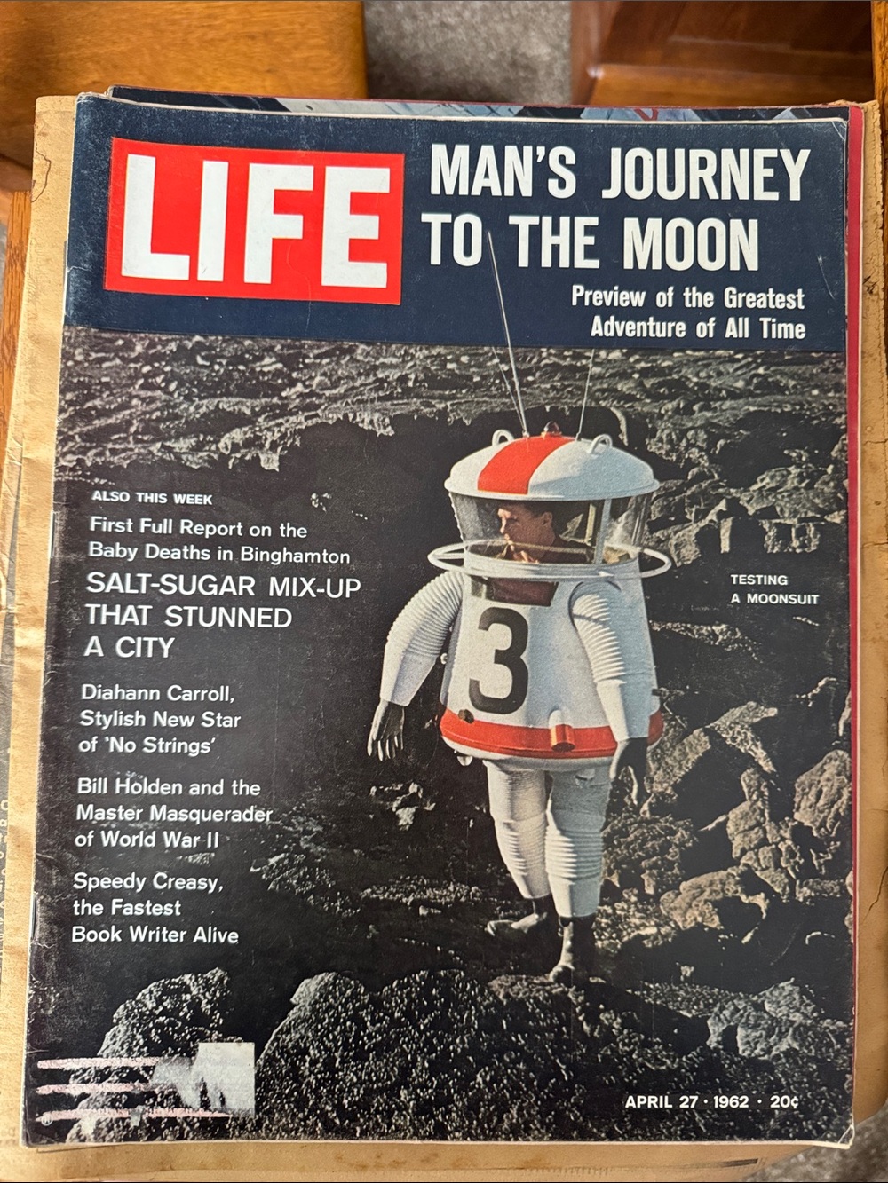 LIFE Magazine "Man's Journey to the Moon" Vintage Cover 4/27/1962
